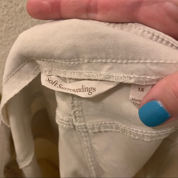 Soft Surroundings Tan Cuffed Bermuda Shorts - Picture 5 of 8